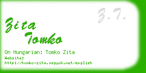 zita tomko business card